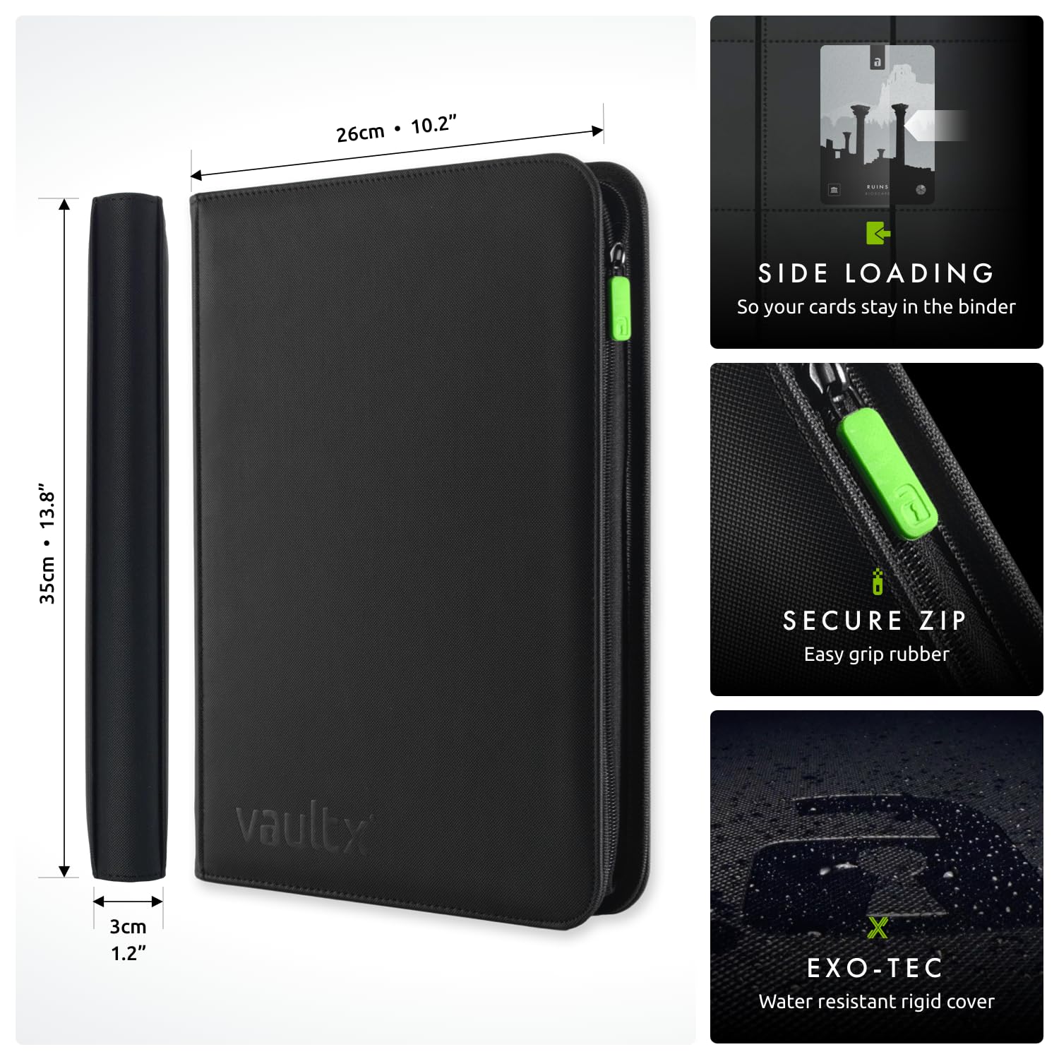 Amazon.com: Vault X 9 Pocket Exo-Tec Zip Binder Black + 400 Penny
